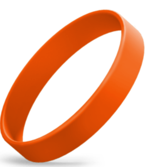 Orange 1/2" Silicone Wristband main image